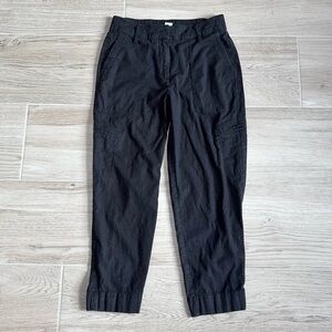 Rachel Zoe Black Linen Blend Straight Leg Ankle Pants